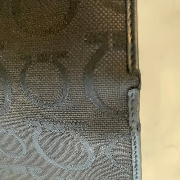 Salvatore Ferragamo Authentic Signature Logo Leather & Nylon Wallet Black Sz OS - Picture 13 of 14